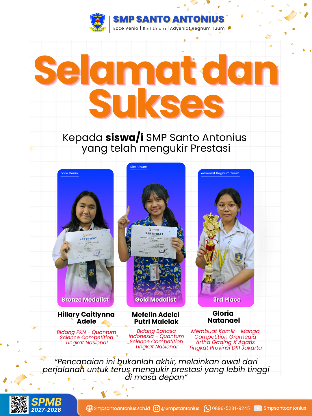 Quantum Science Competition Tingkat Nasional & Manga Competition Gramedia Artha Gading X Agatis Tingkat Provinsi DKI Jakarta